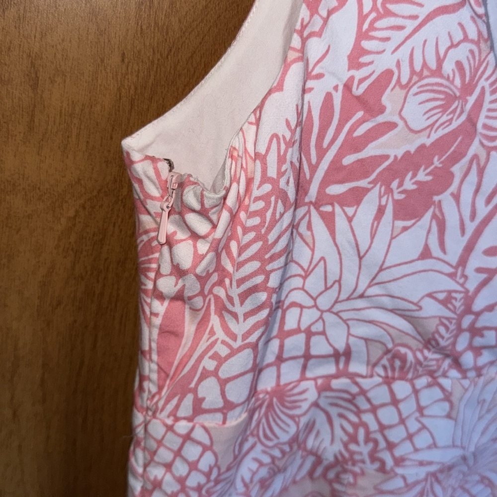 VINEYARD VINES SZ 12 WOMENS PINK/WHITE FLORAL SHEATH DRESS LINED SIDE ZIP - Picture 5 of 12